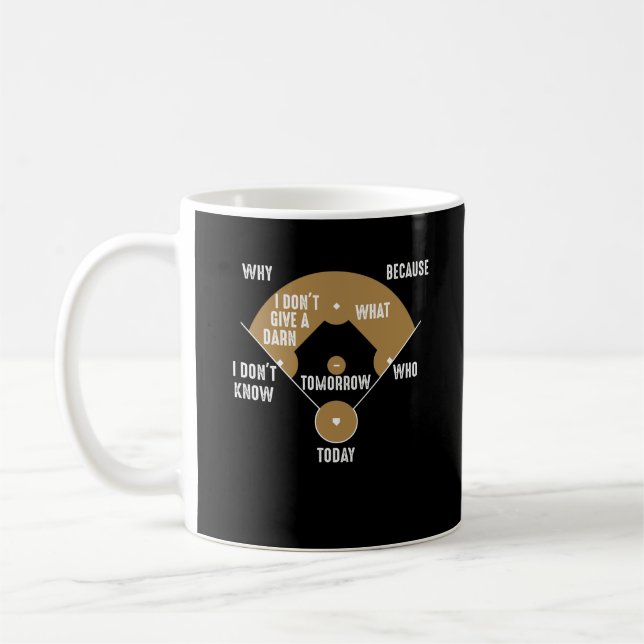 Who's on First Funny Positions Baseball Humour Coffee Mug (Left)
