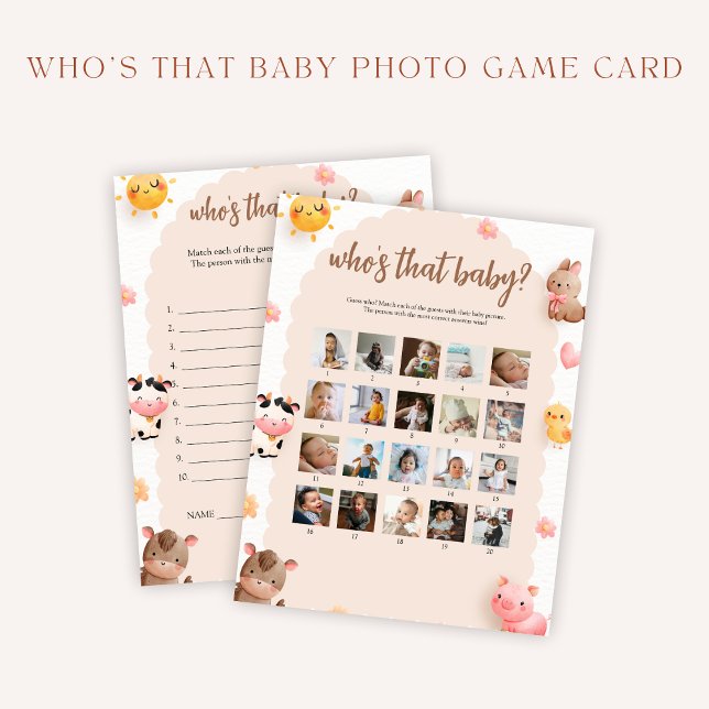 Who's That Baby Photo Game and Answer Card (Creator Uploaded)