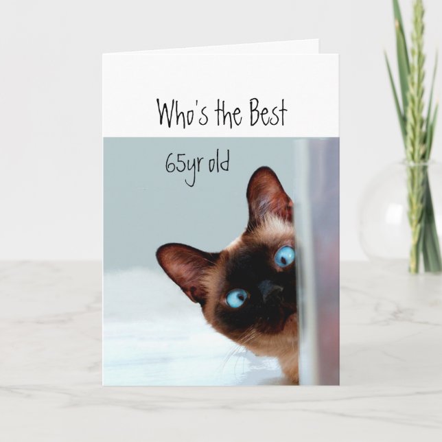 Who's the best 65yr old old Cat Kitten Humour Card (Front)