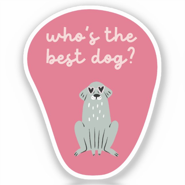 Who's the best dog cute illustration cherry pink (Front)