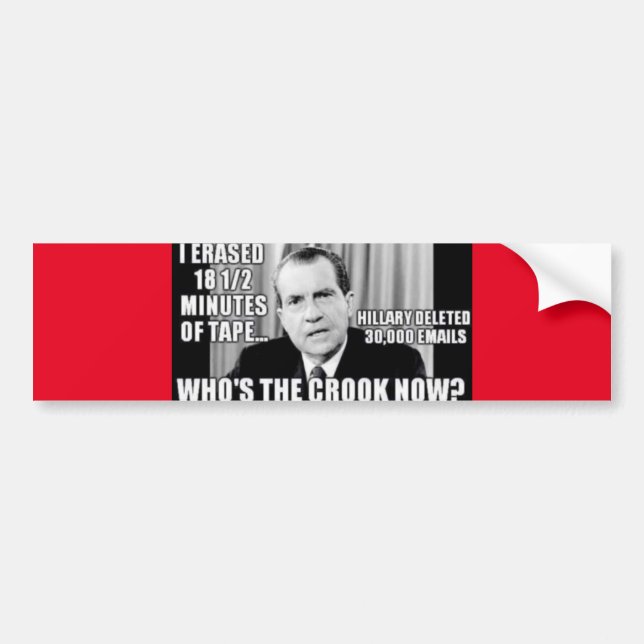 WHO'S THE CROOK NOW? BUMPER STICKER (Front)