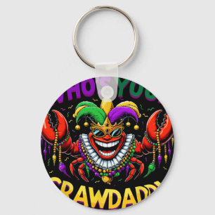 Whos Your Crawdaddy Crawfish Jester Beads Funny Ma Key Ring