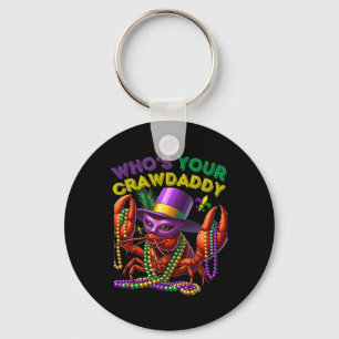 Whos Your Crawdaddy Crawfish Jester Beads Funny Ma Key Ring