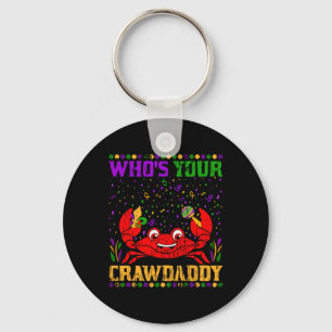 Whos Your Crawdaddy Jester Crawfish Beads Mardi Gr Key Ring