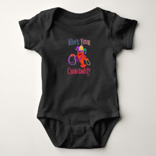 Whos Your Crawdaddy Mardi Gras Crawfish Beads Mask Baby Bodysuit