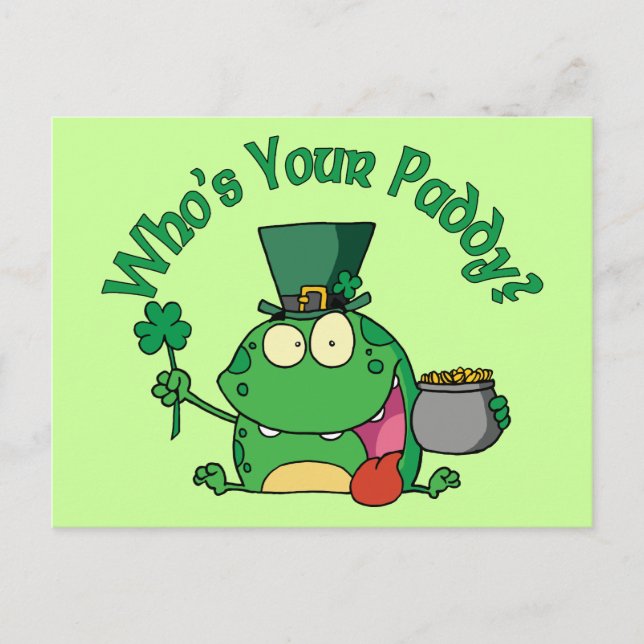 Who's Your Paddy Frog Postcard (Front)