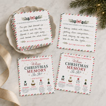 Whose Christmas Memory Is It Family Keepsake Game
