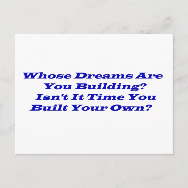 Whose Dreams?  Post Cards (Front)