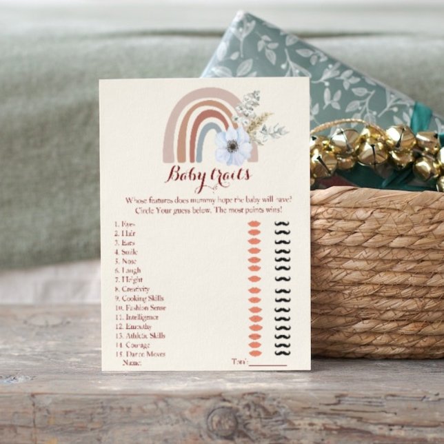 Whose features does mummy baby shower games postcard (Creator Uploaded)