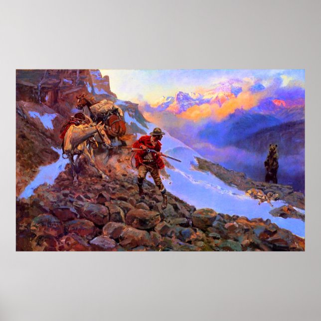 Whose Meat Man vs Grizzly Charles Marion Russell Poster (Front)