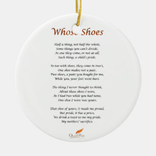 Whose Shoes Poem Ceramic Tree Decoration