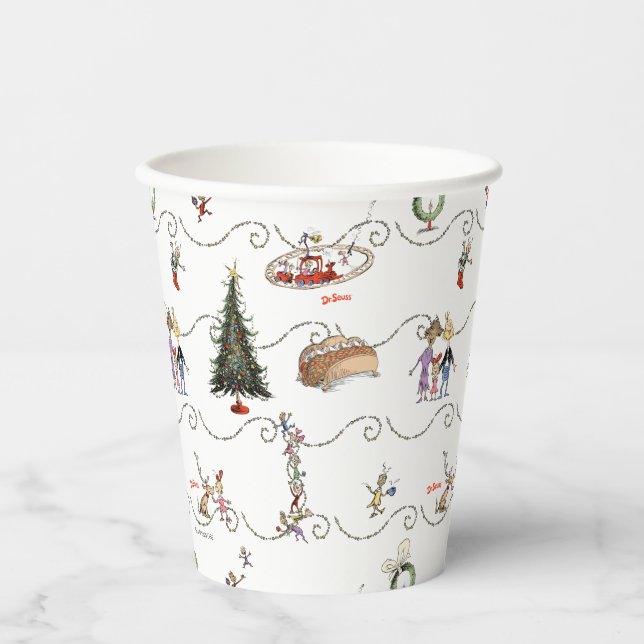 Whoville Christmas Garland Celebration Paper Cups (Front)