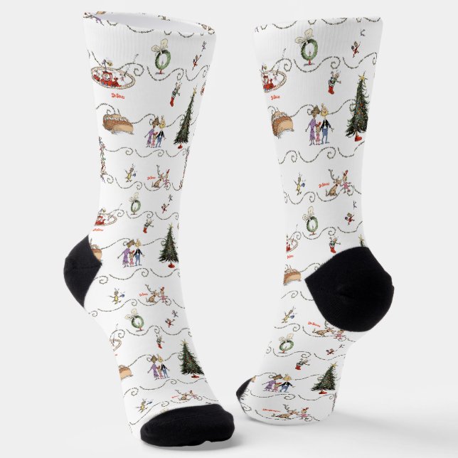 Whoville Christmas Garland Celebration Socks (Angled)