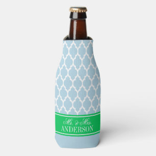 Wht Moroccan #4 CB Emerald Name Wedding Bottle Cooler
