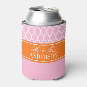 Wht Moroccan #4 CB Pumpkin Name Wedding Can Cooler