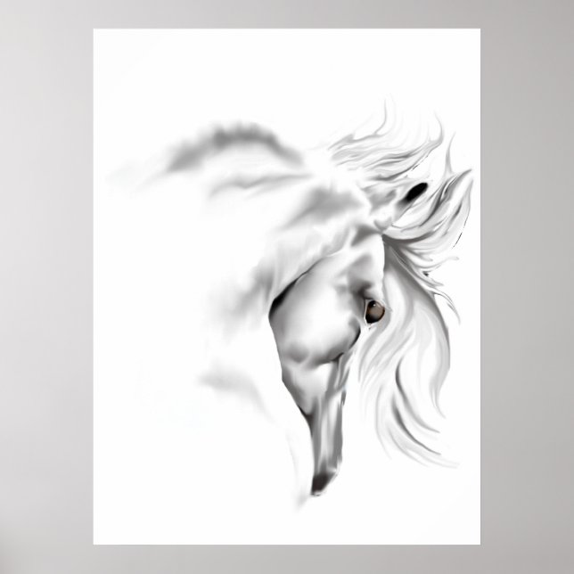 Whte Horse Head Poster (Front)