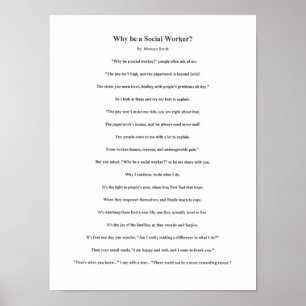 Why be a Social Worker Poem Poster