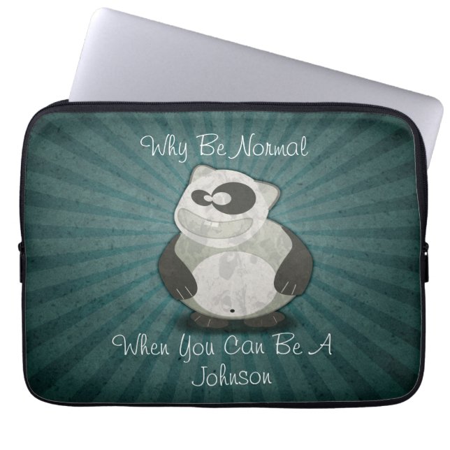 Why Be Normal Panda Customised Laptop Sleeve (Front)