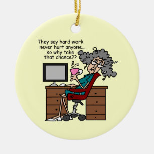 Why Chance Hard Work Humour Ceramic Tree Decoration