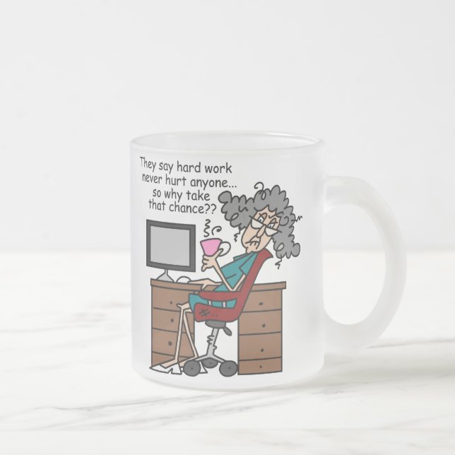 Why Chance Hard Work Humour Frosted Glass Coffee Mug (Right)