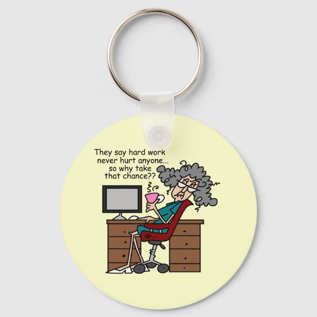 Why Chance Hard Work Humour Key Ring (Front)
