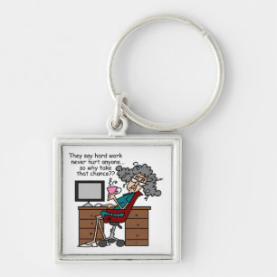 Why Chance Hard Work Humour Key Ring