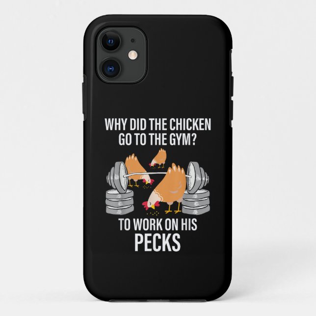 Why Did The Chicken Go To The Gym Funny Animal Case-Mate iPhone Case (Back)