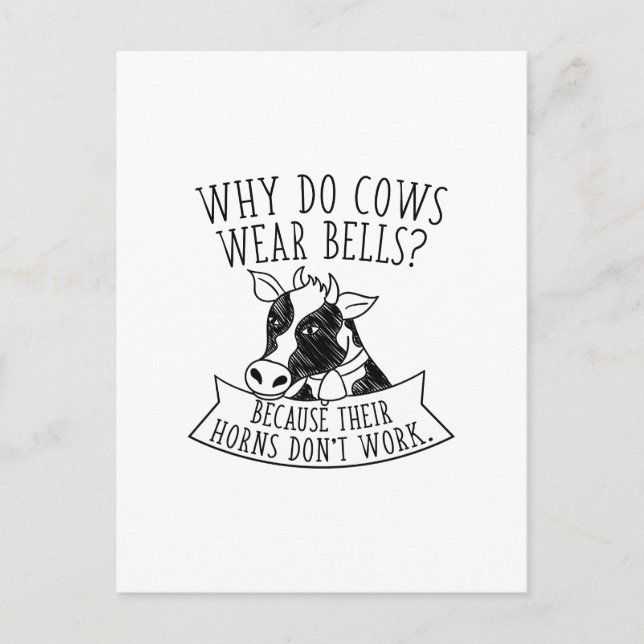 Why Do Cows Wear Bells Postcard (Front)