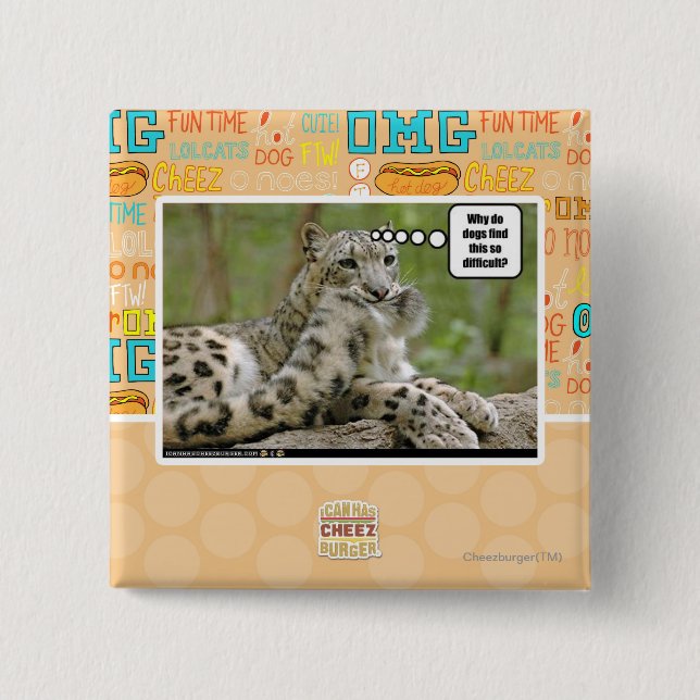Why do dogs find this so difficult? 15 cm square badge (Front)