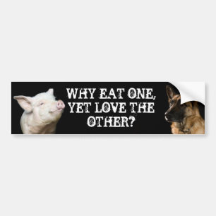 Why eat one, yet love the other? bumper sticker