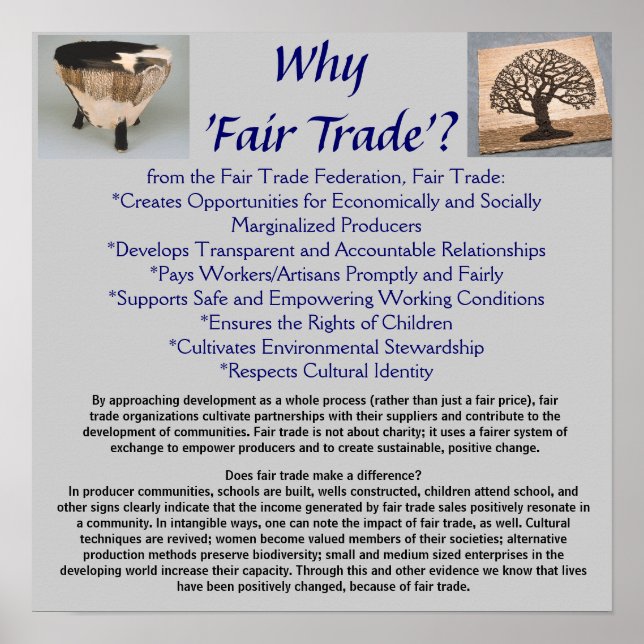 Why Fair Trade? Poster (Front)