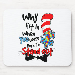 Why Fit In Doctor Teacher Cat In Hat Cool Autism A Mouse Mat
