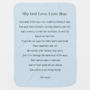 Why God Loves Little Boys Baby Blanket