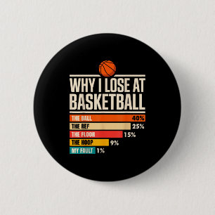 Why I Always Miss Funny Chart Basketball Hoop 6 Cm Round Badge