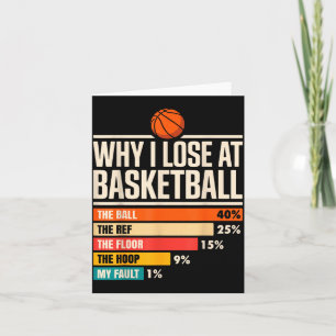 Why I Always Miss Funny Chart Basketball Hoop Card