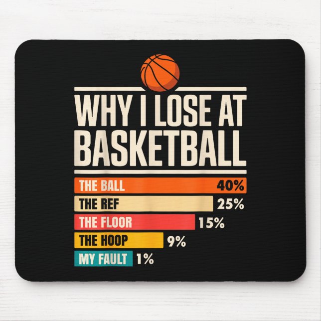Why I Always Miss Funny Chart Basketball Hoop  Mouse Mat (Front)