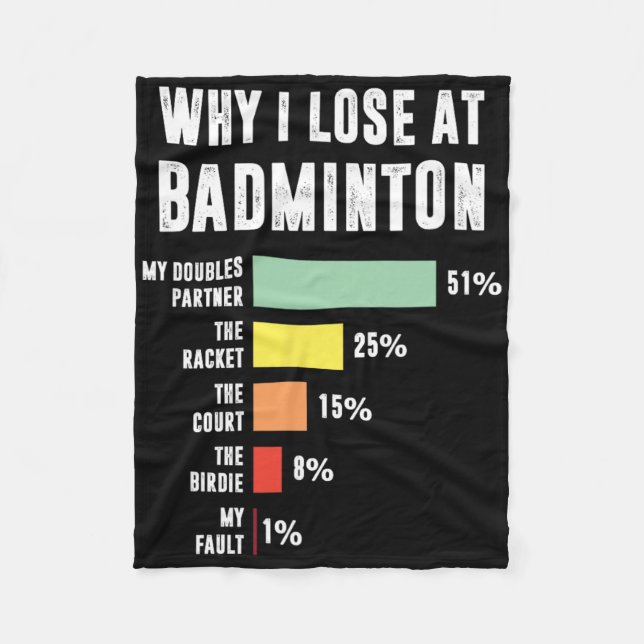 Why I Lose At Badminton  Fleece Blanket (Front)