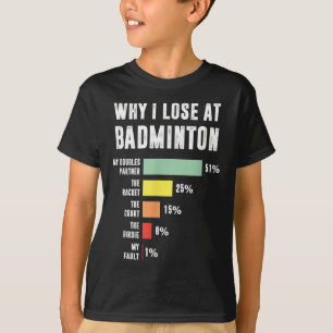 Why I Lose At Badminton, Funny Badminton Player T-Shirt