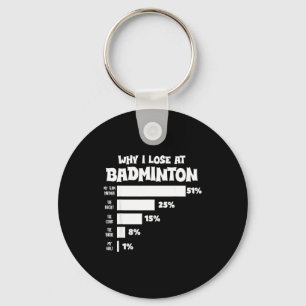 Why I Lose At Badminton Funny Excuses Shuttle Bird Key Ring