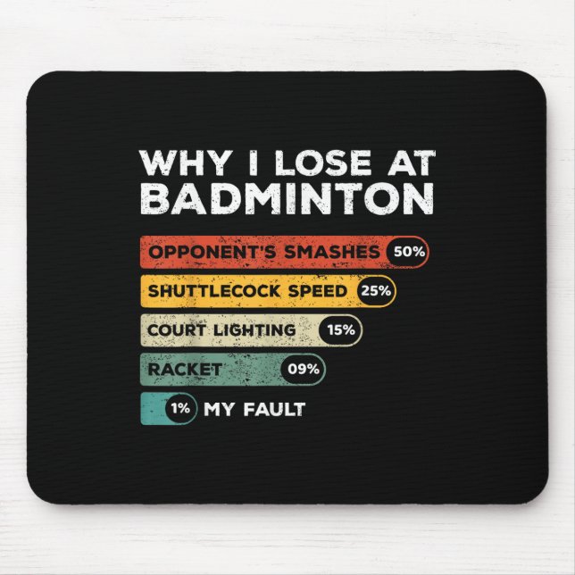 Why I Lose At Badminton Funny  Mouse Mat (Front)