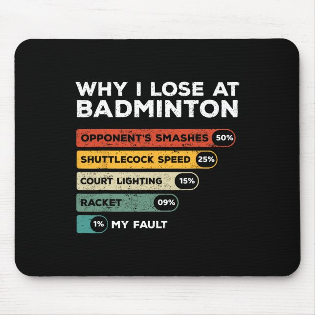 Why I Lose At Badminton Funny  Mouse Mat (Front)