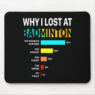 Why I Lose At Badminton Funny Reason Play Shuttle Mouse Mat