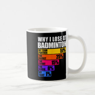 Why I Lose At Badminton Humour  Coffee Mug