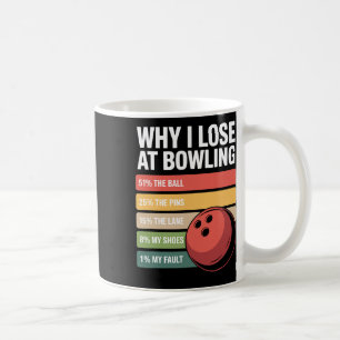 Why I Lose At Bowling Funny Bowler Excuses Coffee Mug