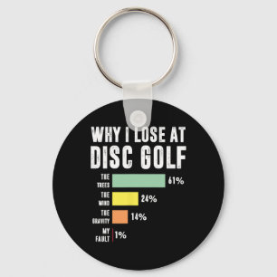Why I Lose At Disc Golf, Funny Frolf Player Key Ring