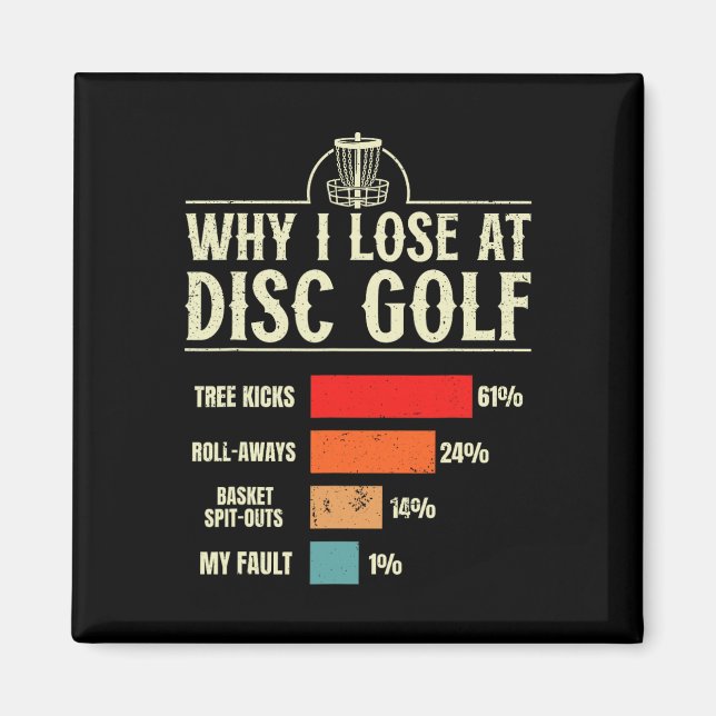 Why I Lose At Disc Golf Funny  Magnet (Front)