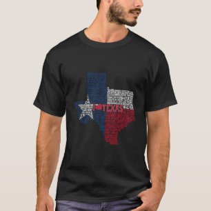 Why I Love Texas Typographic Design T-Shirt