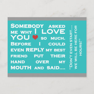 Why I love you postcard