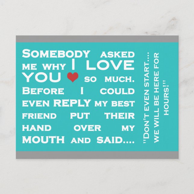 Why I love you postcard (Front)