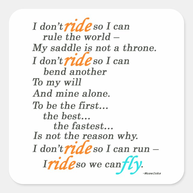 Why I Ride Square Sticker (Front)